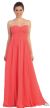 Strapless Twist Knot Bust Formal Bridesmaid Dress in Coral